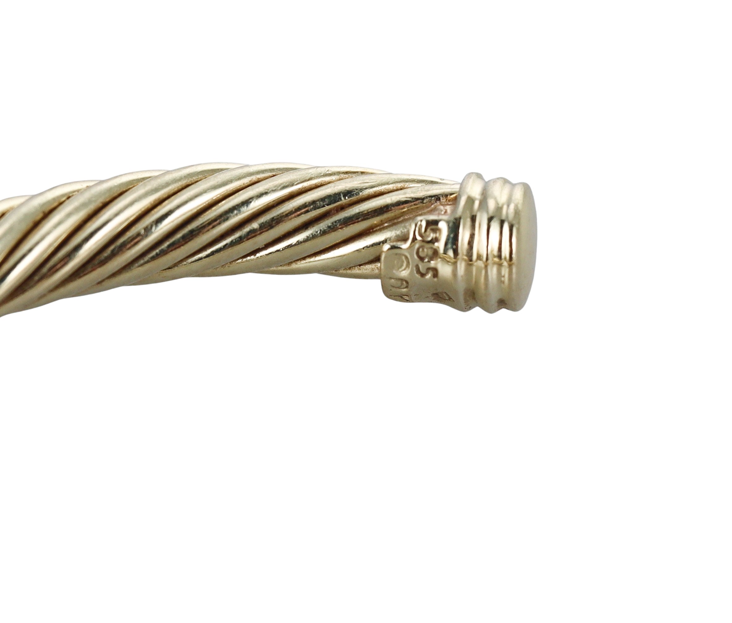 David Yurman Gold Diamond X Cable Cuff Bracelet