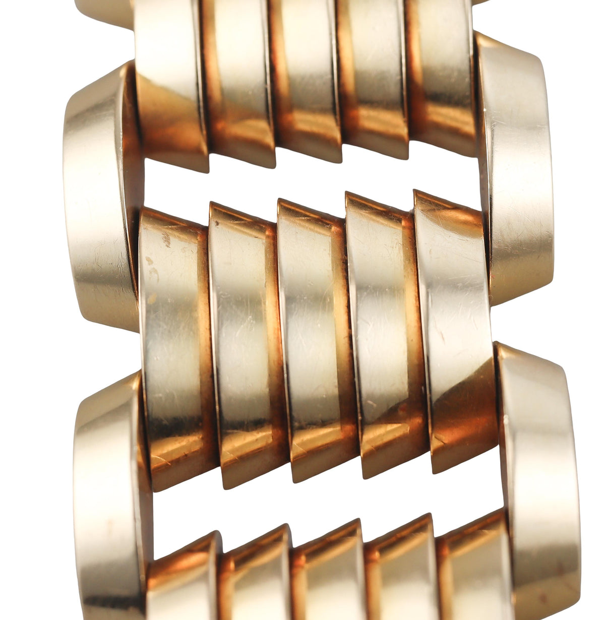 Vintage Retro Wide Link Gold Tank Bracelet