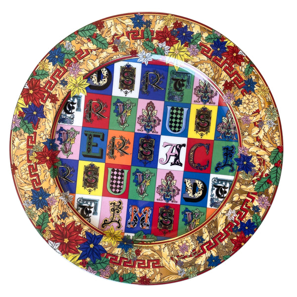 Versace by Rosenthal Holiday Alphabet 2019 Christmas Service Plate 20021