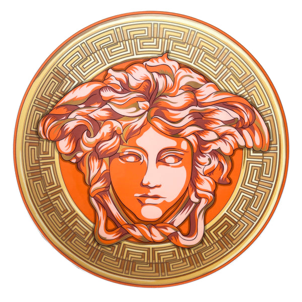 Versace by Rosenthal Medusa Amplified Orange Coin Service Plate 10263