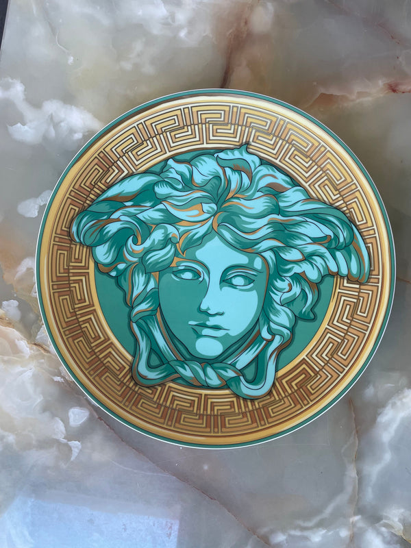 Versace by Rosenthal Medusa Amplified Green Coin Service Plate 10263
