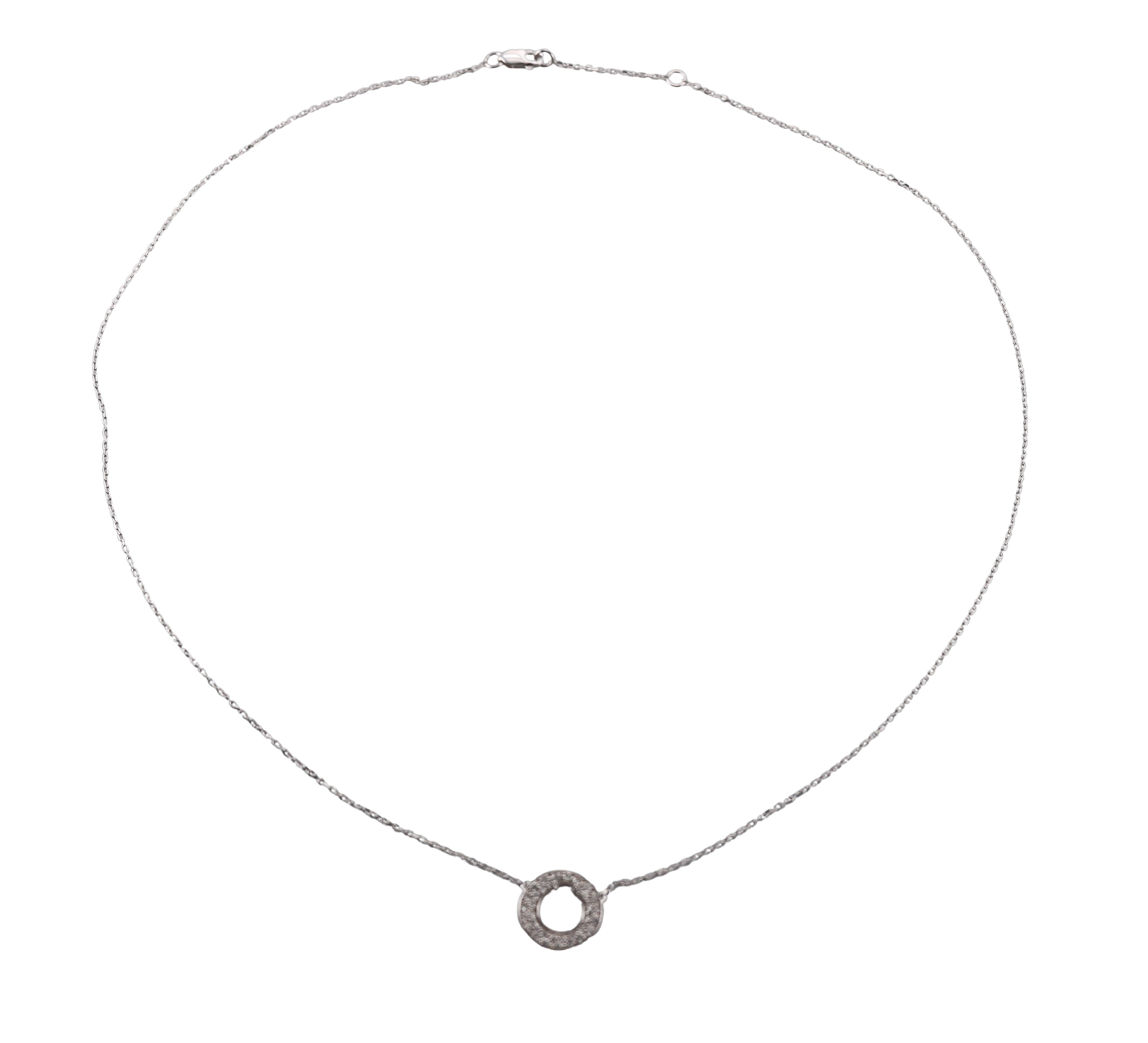 Dinh Van Cible White Gold Diamond Pendant Necklace
