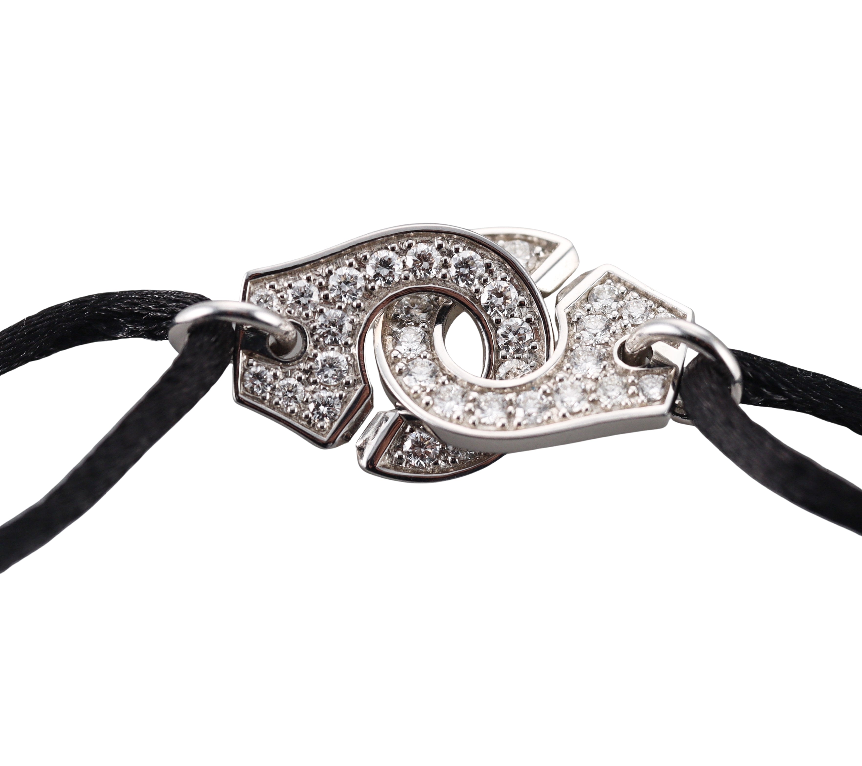 Dinh Van Menottes R12 White Gold Diamond Cord Bracelet