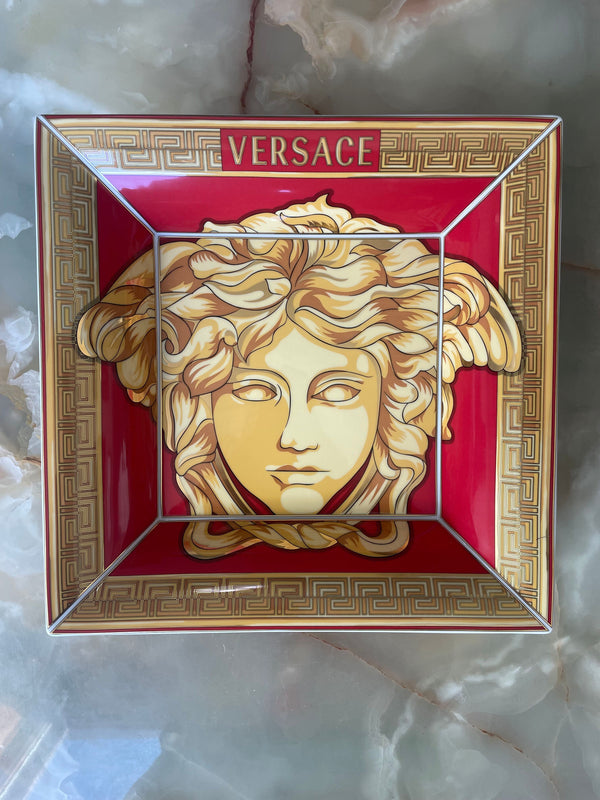 Versace by Rosenthal Medusa Amplified Golden Coin Square Dish 28cm 25828