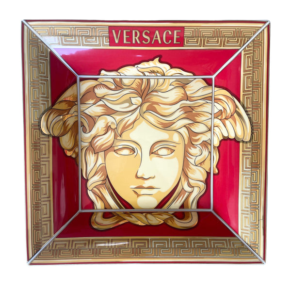 Versace by Rosenthal Medusa Amplified Golden Coin Square Dish 28cm 25828