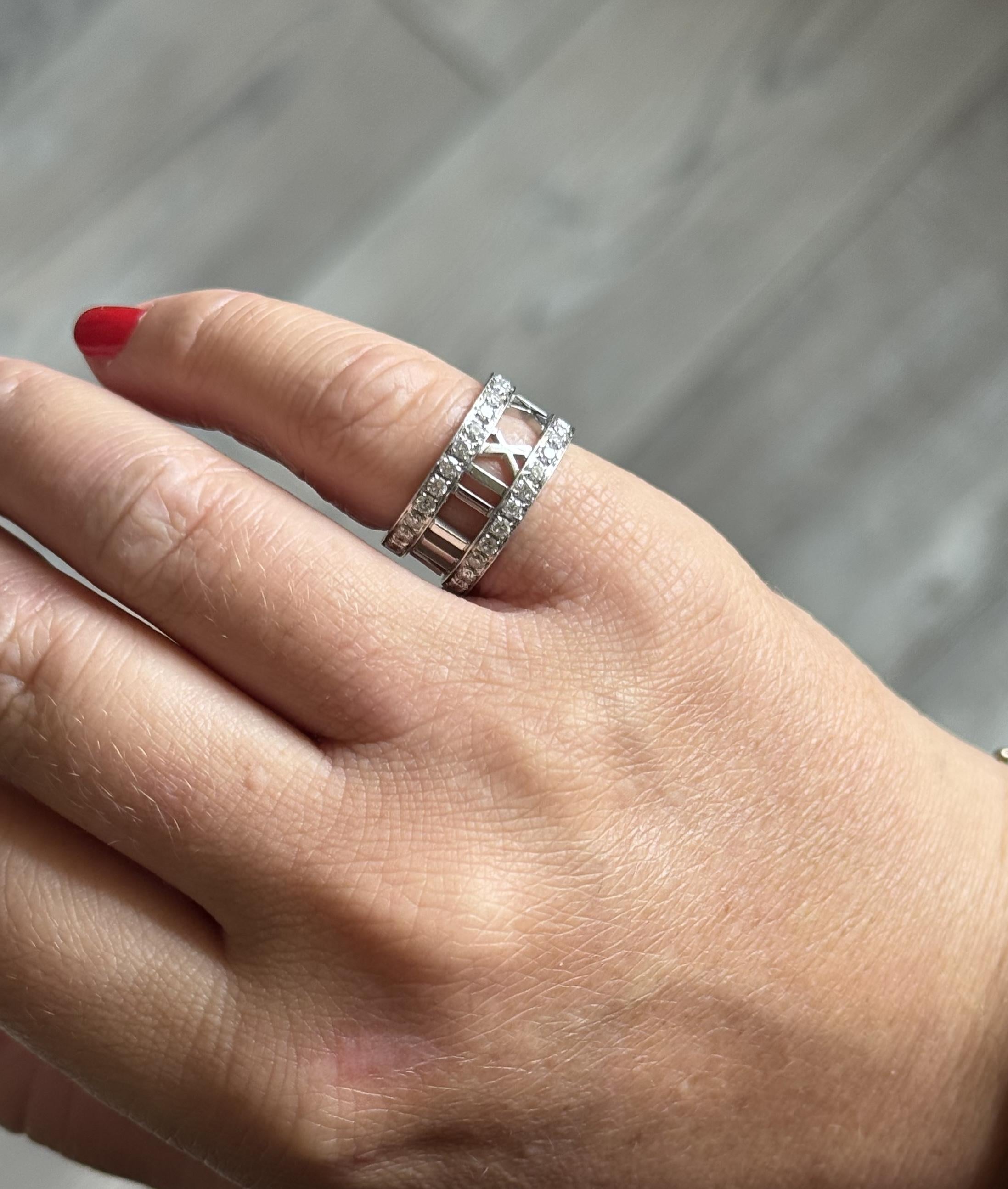 Tiffany & Co Atlas 18k Gold Diamond Band Ring