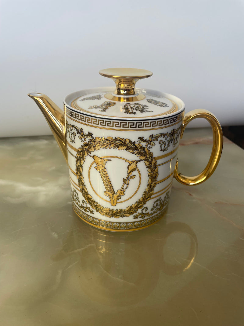 Versace by Rosenthal Virtus Gala White Tea Pot 14230