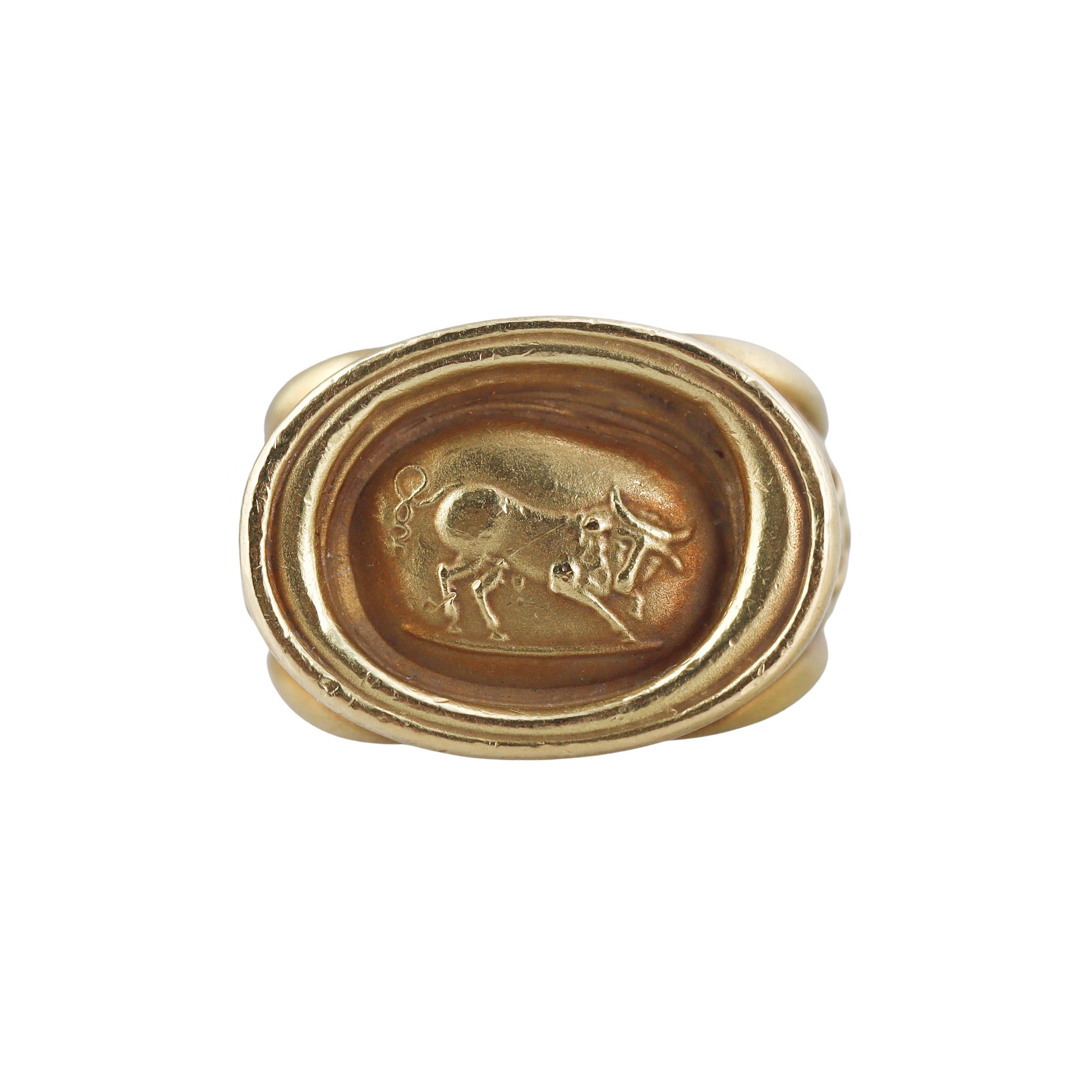 Kieselstein Cord Gold Signet Ring