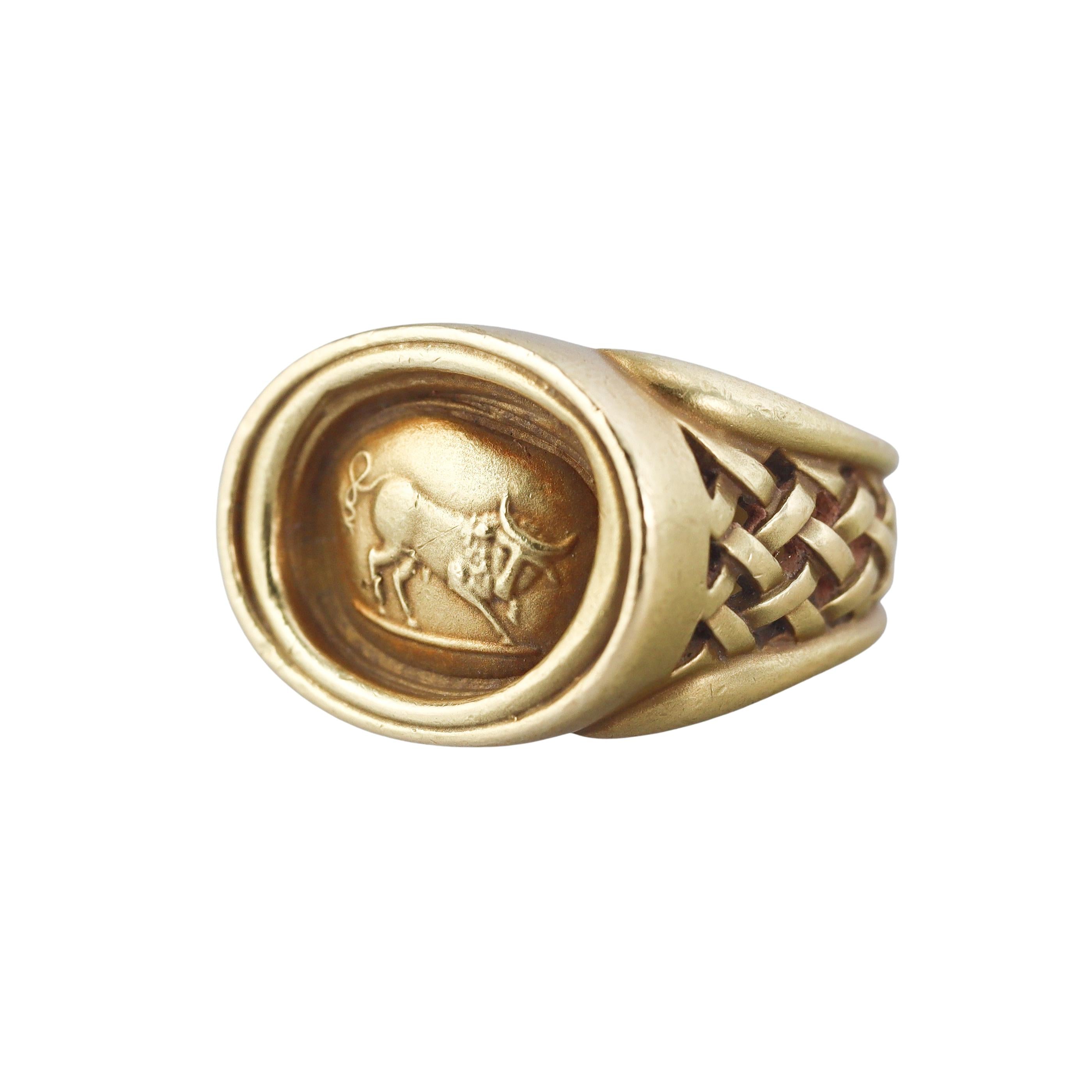 Kieselstein Cord Gold Signet Ring