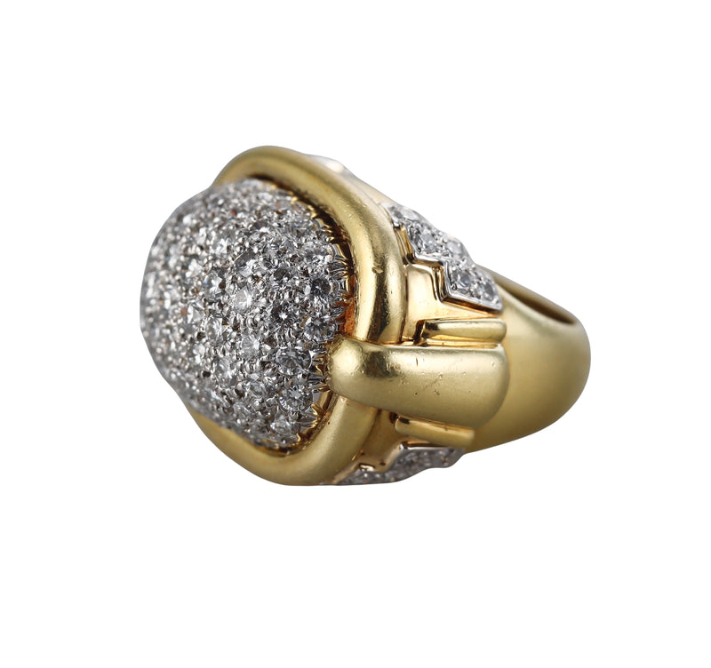 David Webb Diamond Gold Platinum Ring