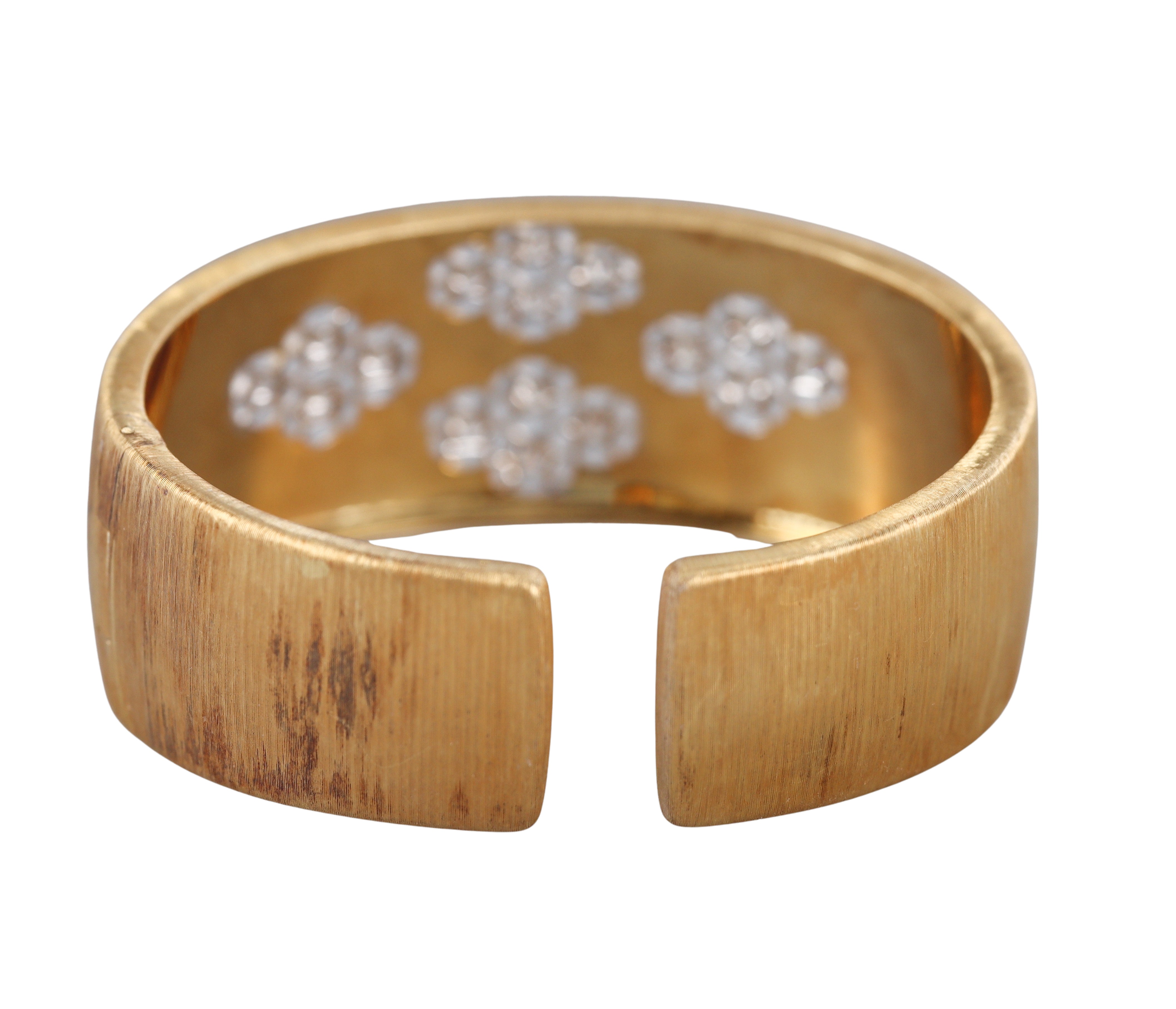 Mario Buccellati Classic Cuff Diamond Gold Bracelet