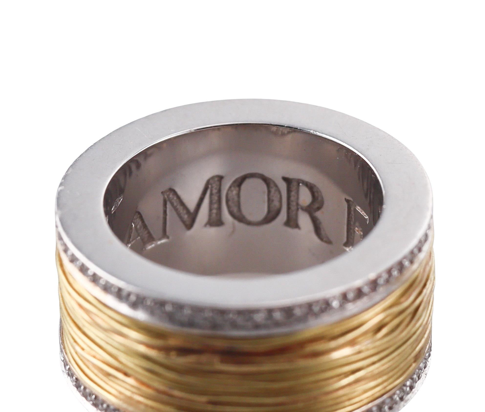 Pasquale Bruni Amor Est Vita Two Tone Gold Diamond Band Ring