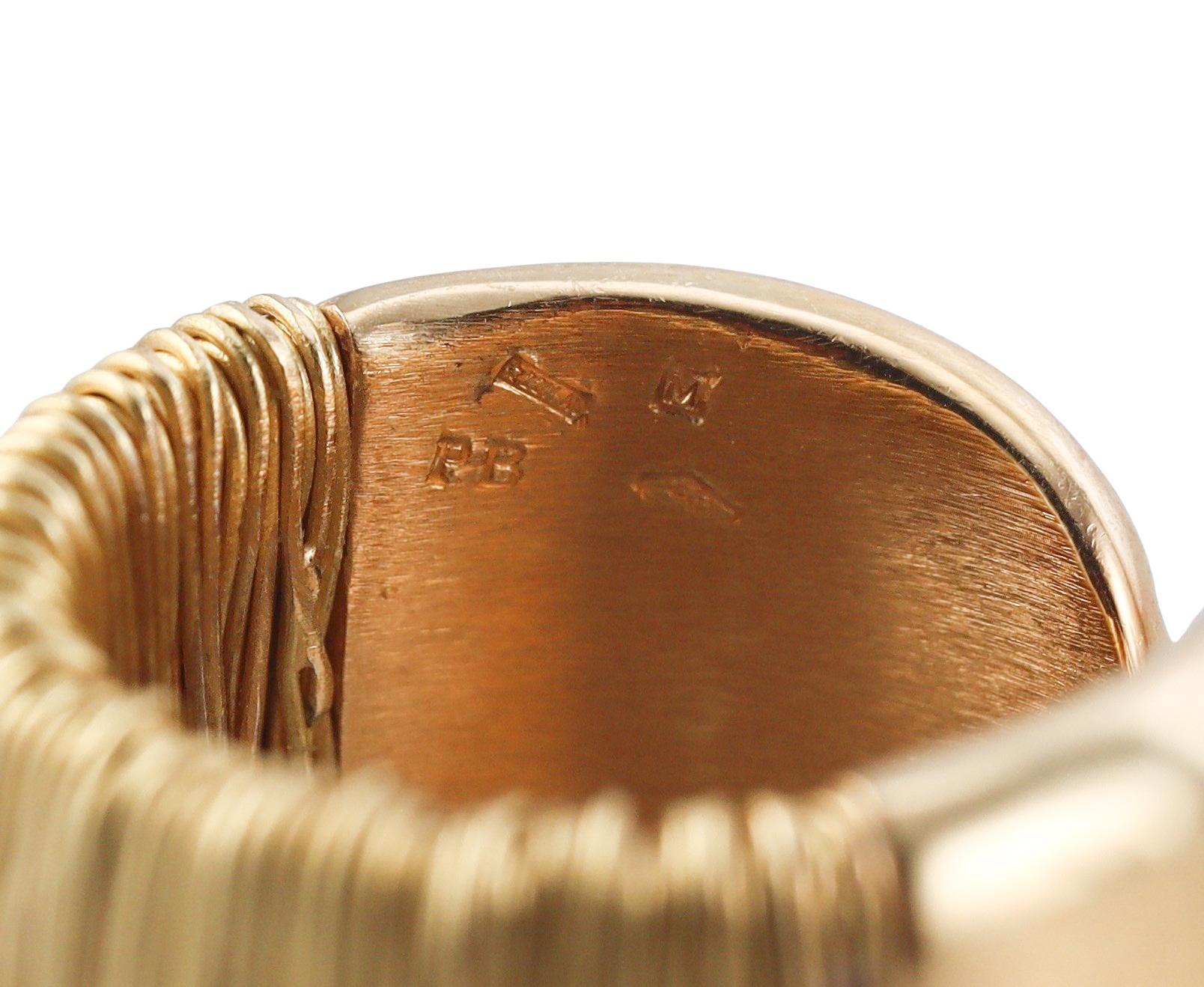 Pasquale Bruni Amor Est Vita Diamond Heart Gold Open Band Ring
