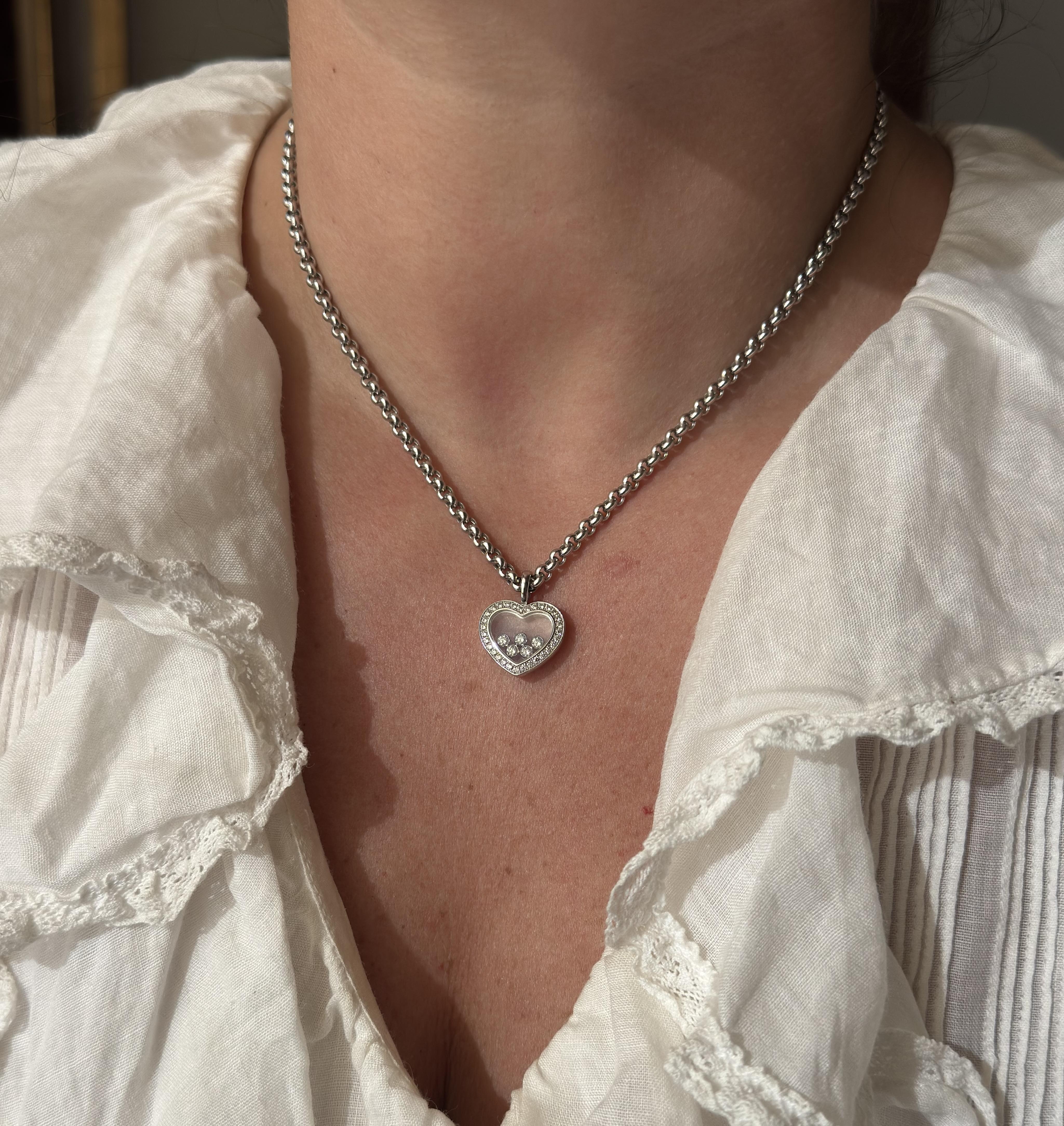 Chopard Happy Hearts Diamond Gold Pendant Necklace 794516-1001