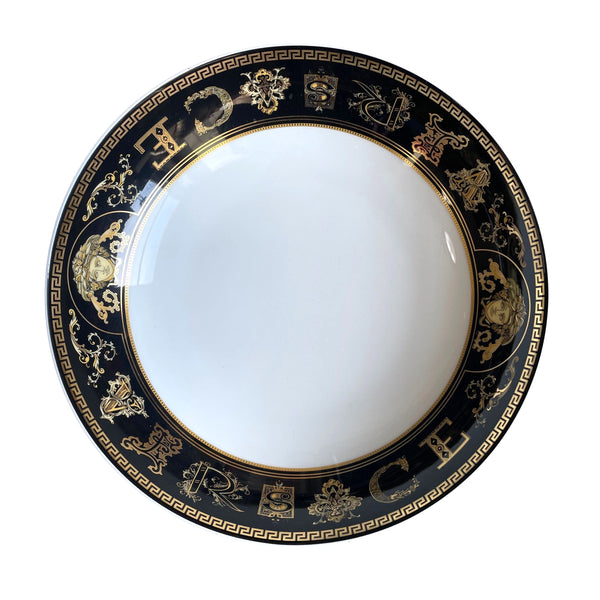 Versace by Rosenthal Virtus Gala Black Soup Plate  118568