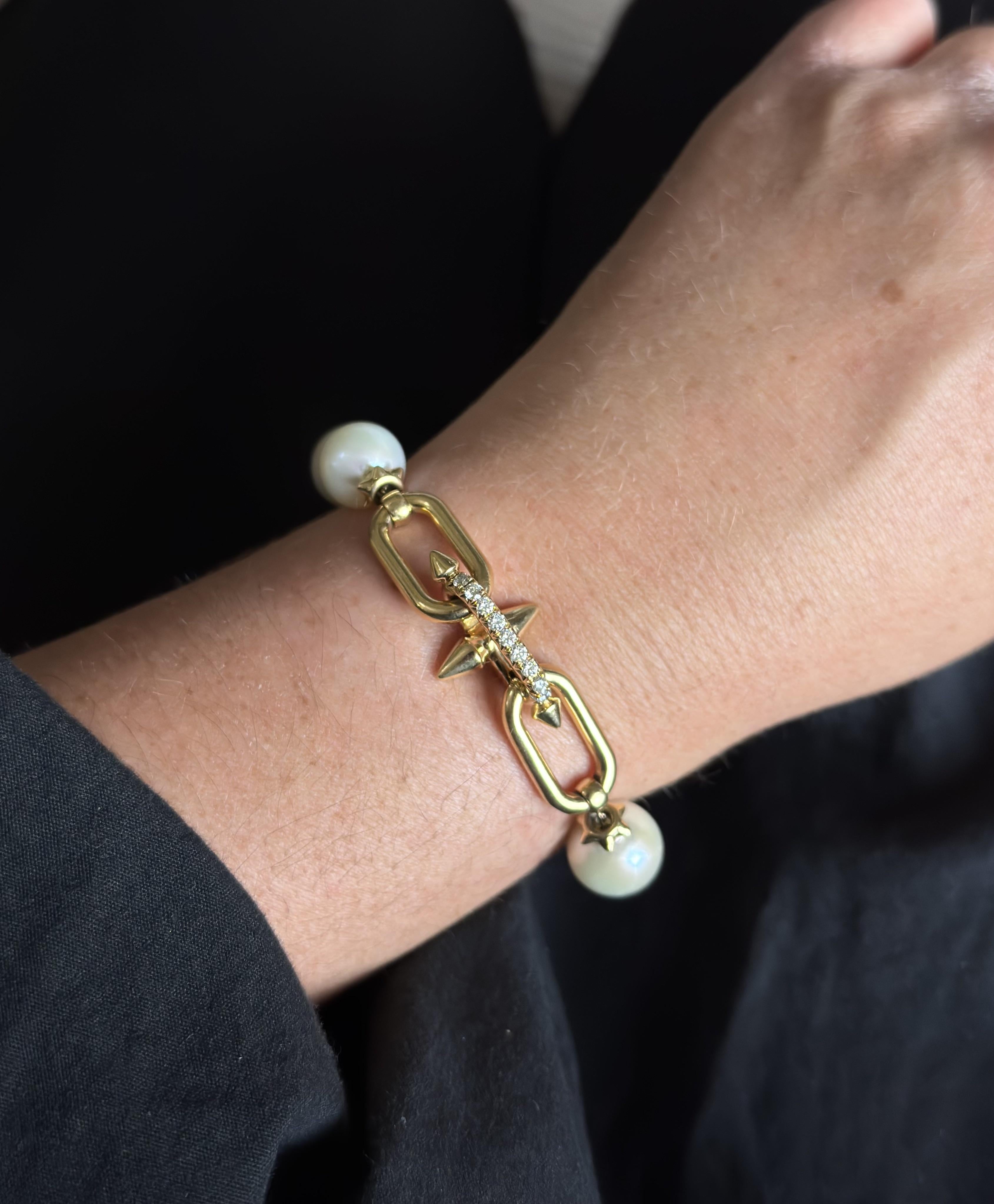 Tiffany & Co Titan by Pharrell Williams Pearl Diamond Gold Bracelet