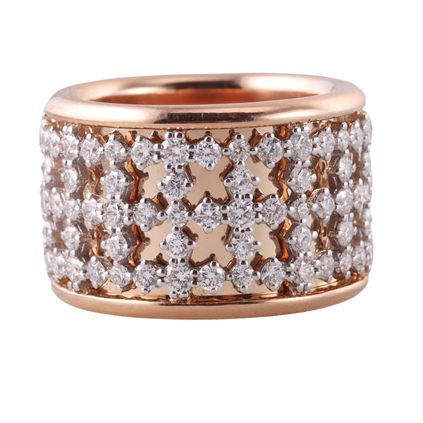 Zydo Diamond Gold Wide Band Ring