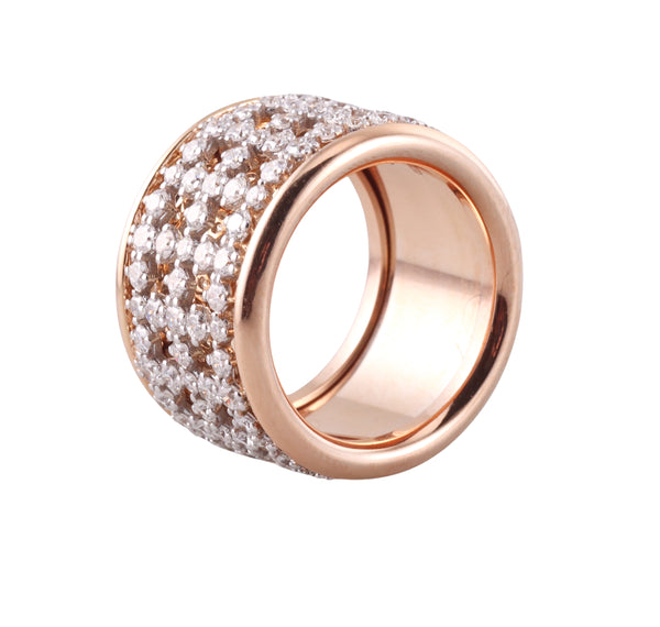 Zydo Diamond Gold Wide Band Ring