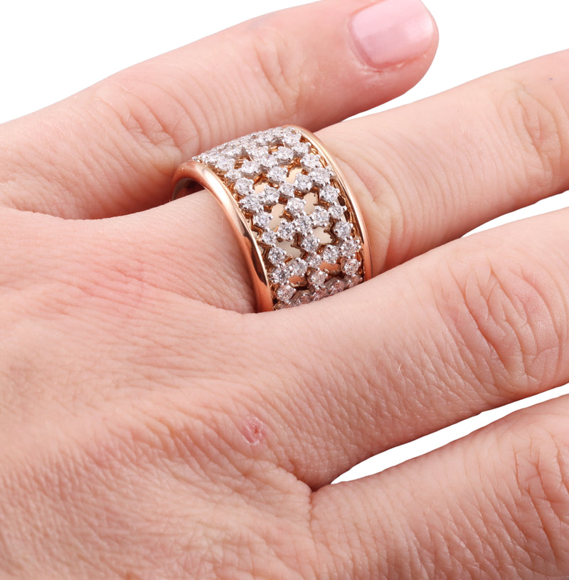 Zydo Diamond Gold Wide Band Ring