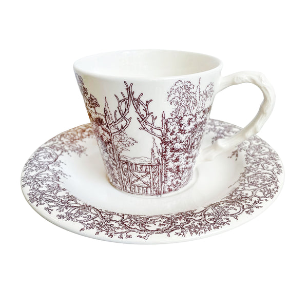 Hermes Les Maisons Enchantees Tea Cup with Saucer Set of 2 068699