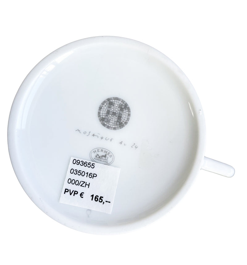 Hermes Mosaique Av 24 Platinum Coffe Cup with Saucer 035016P