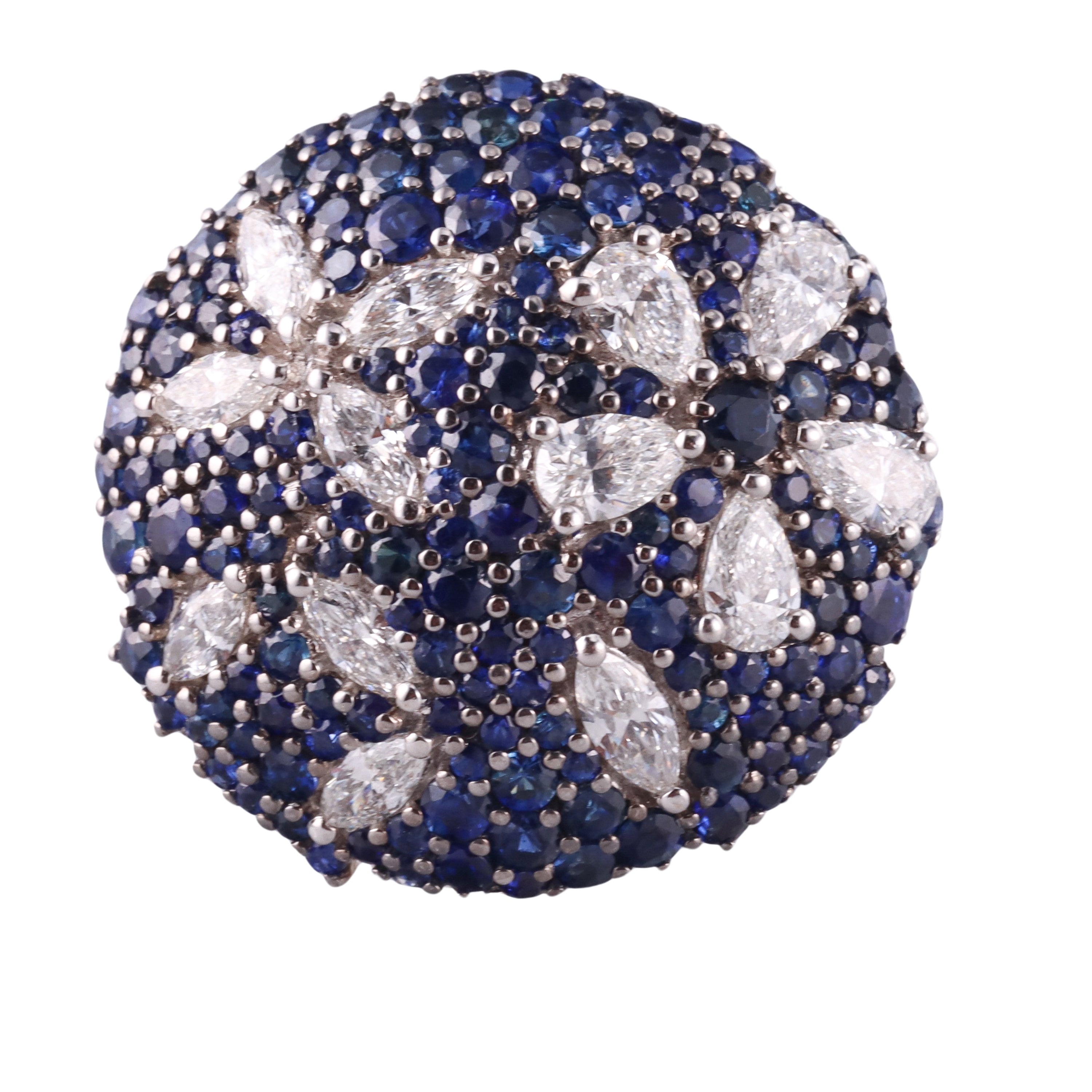 Zydo Diamond Sapphire Gold Cocktail Ring