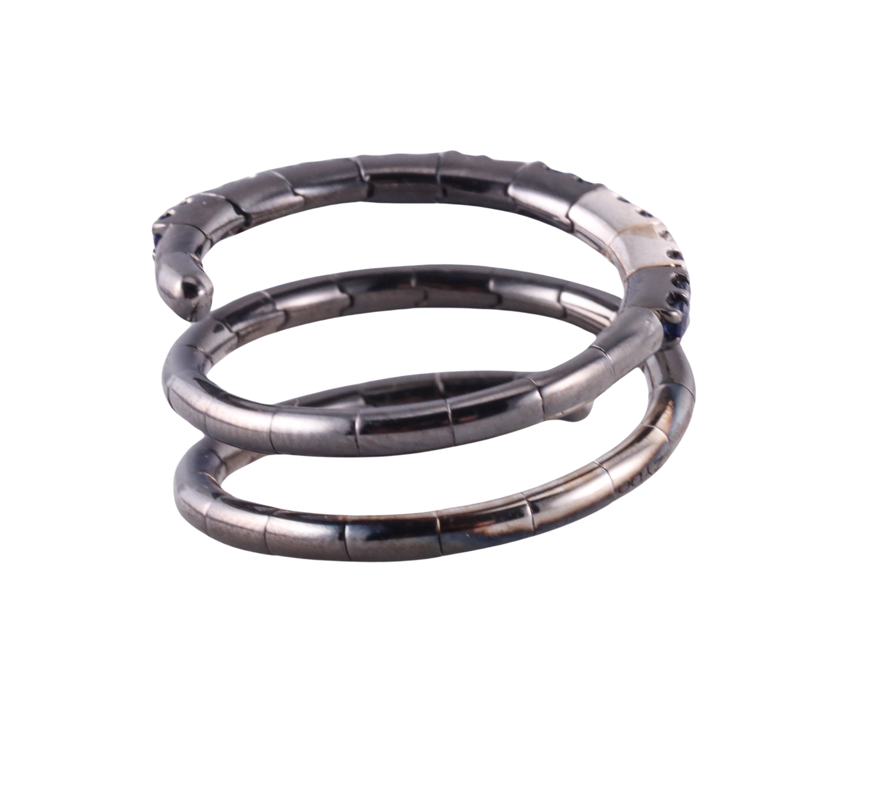 Zydo Diamond Sapphire Gold Coil Wrap Ring