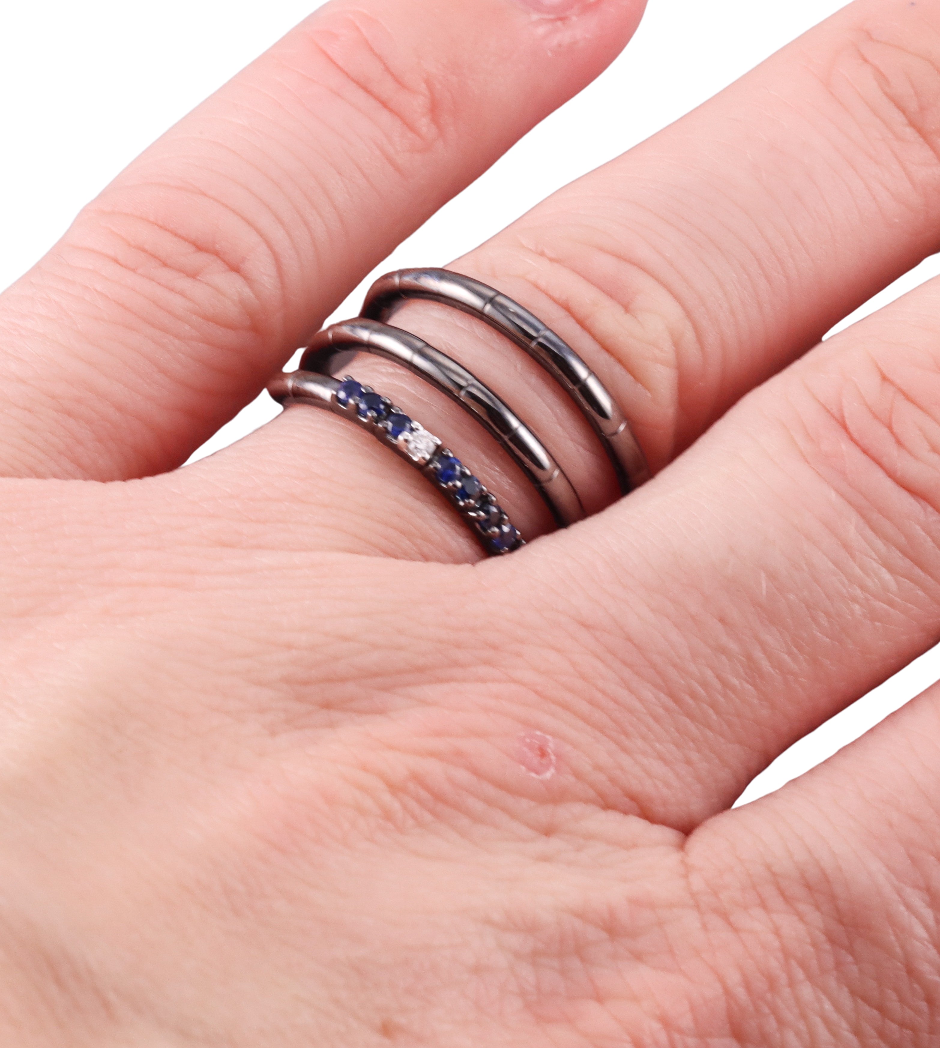 Zydo Diamond Sapphire Gold Coil Wrap Ring