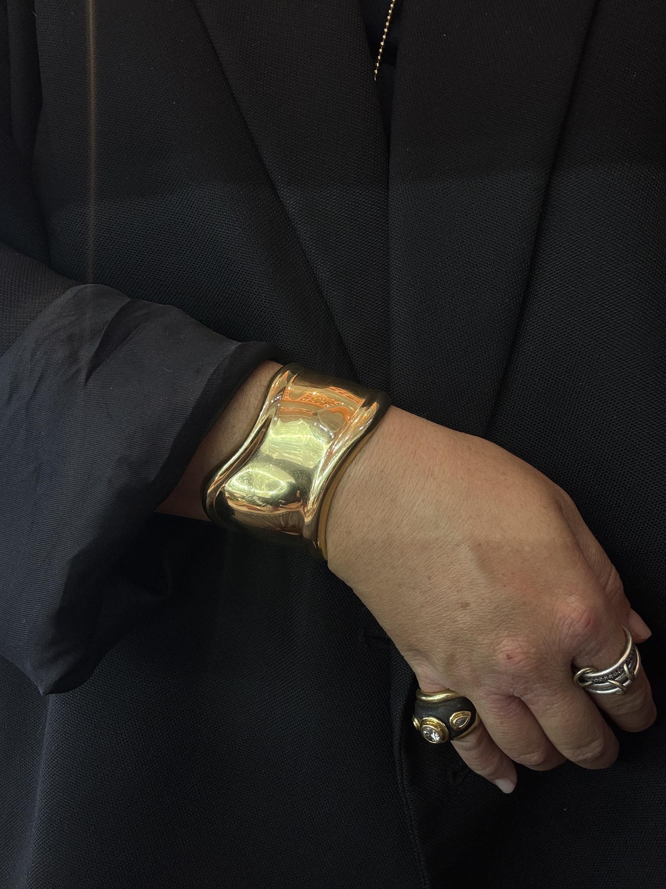 Tiffany & Co Elsa Peretti Gold Bone Cuff Bracelet