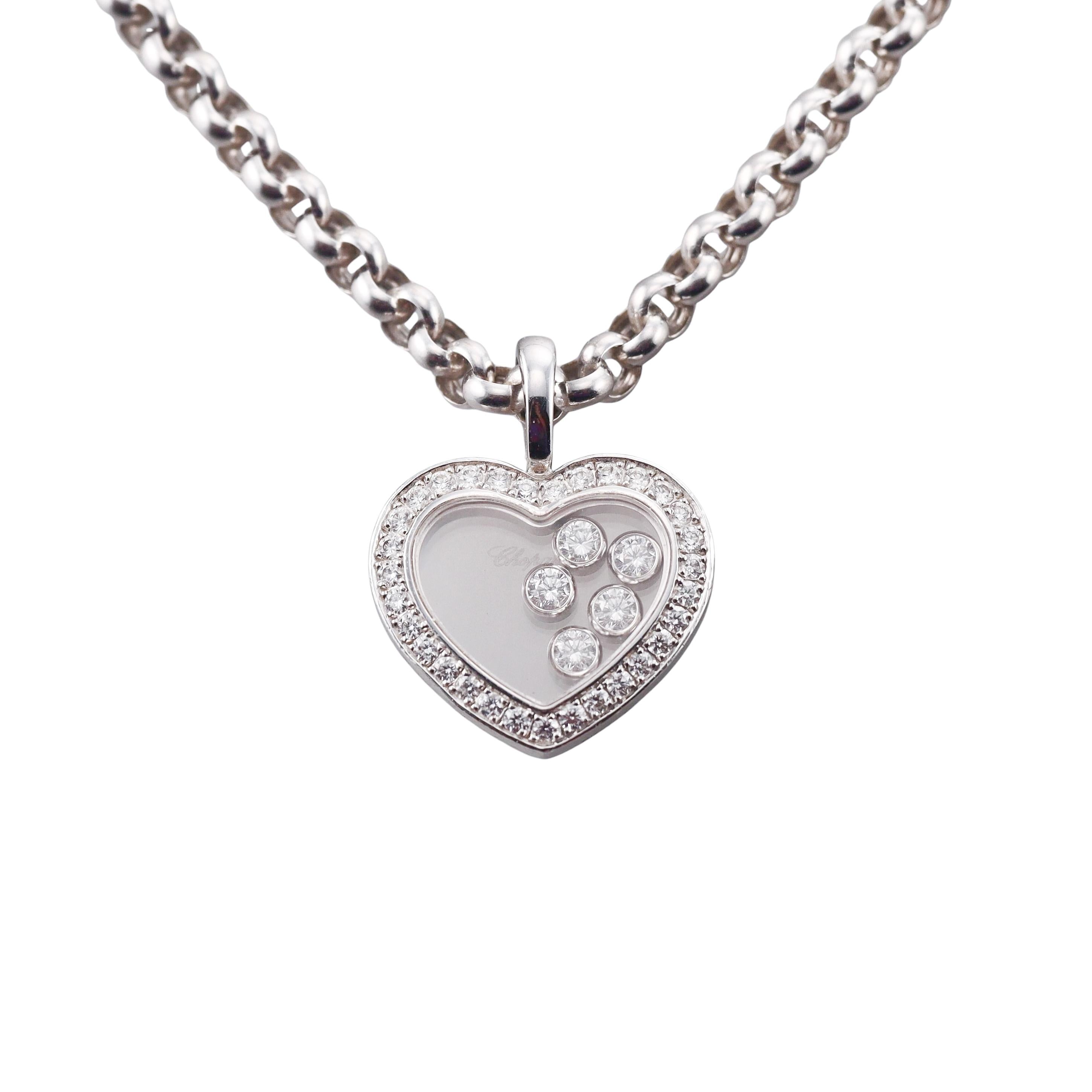 Chopard Happy Hearts Diamond Gold Pendant Necklace 794516-1001