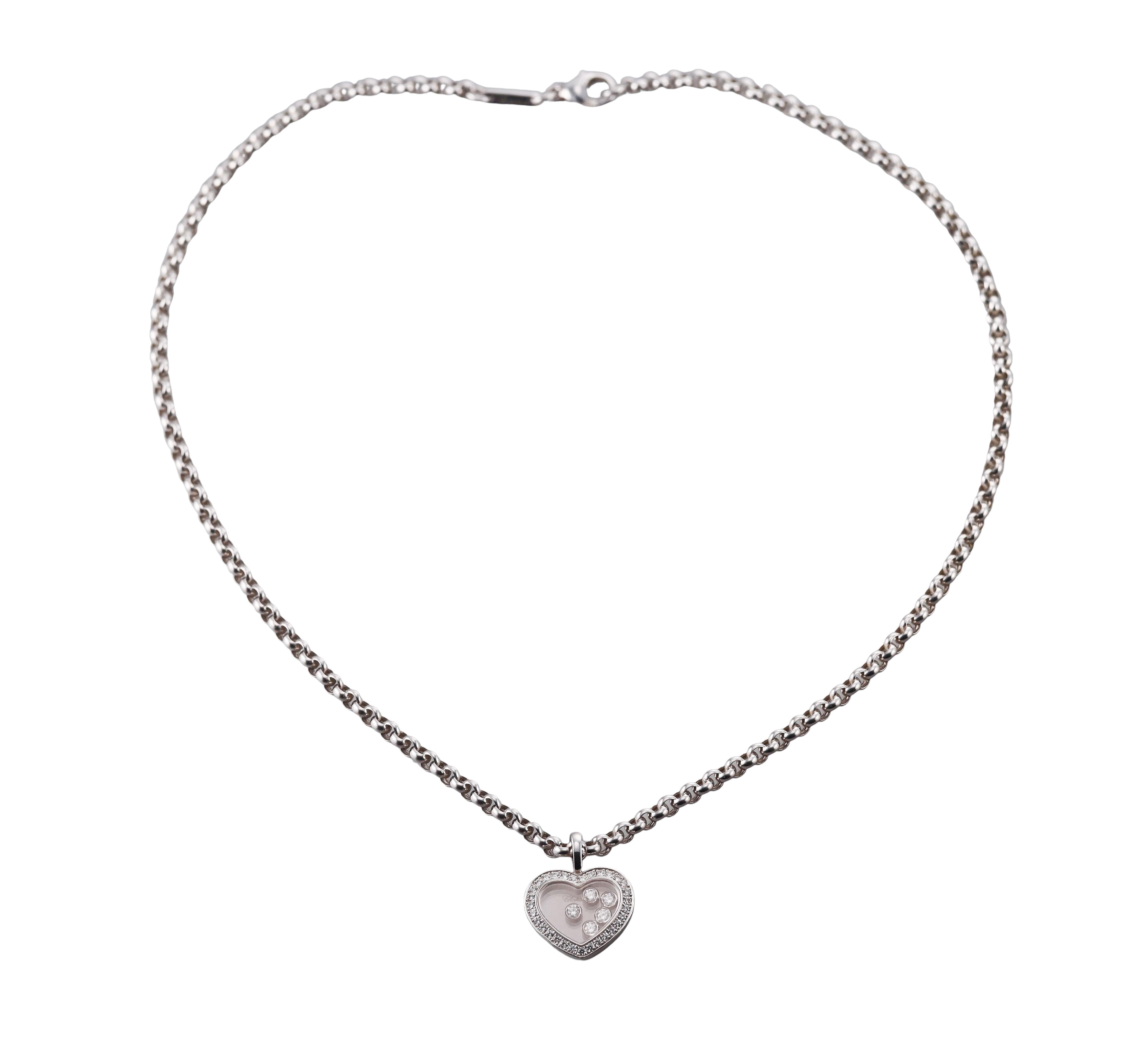 Chopard Happy Hearts Diamond Gold Pendant Necklace 794516-1001