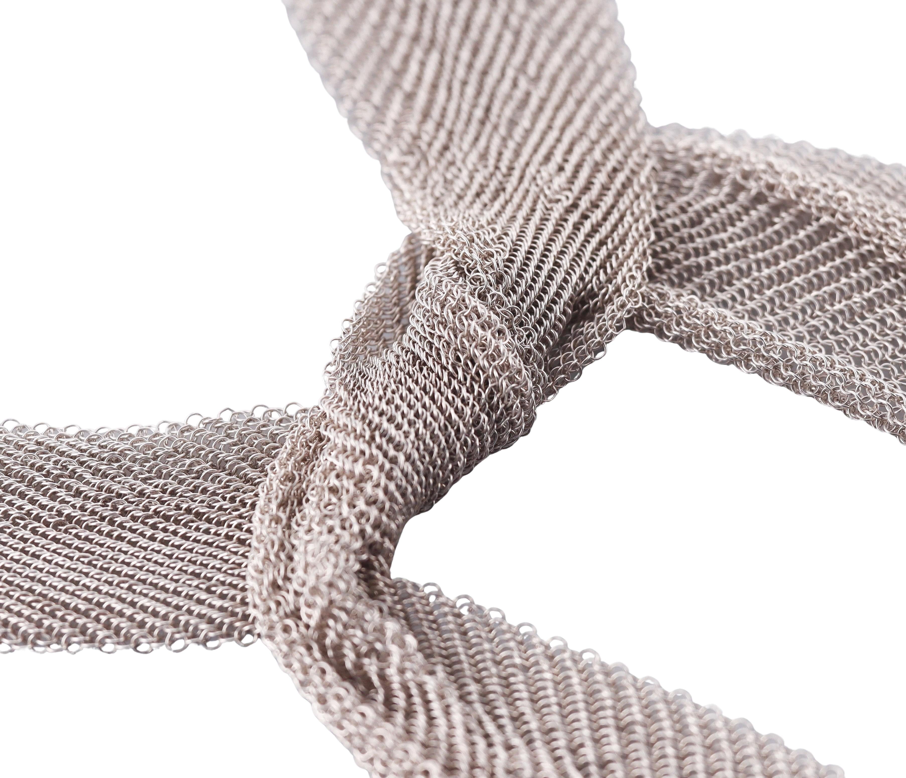 Tiffany & Co Elsa Peretti Silver Mesh Scarf Necklace