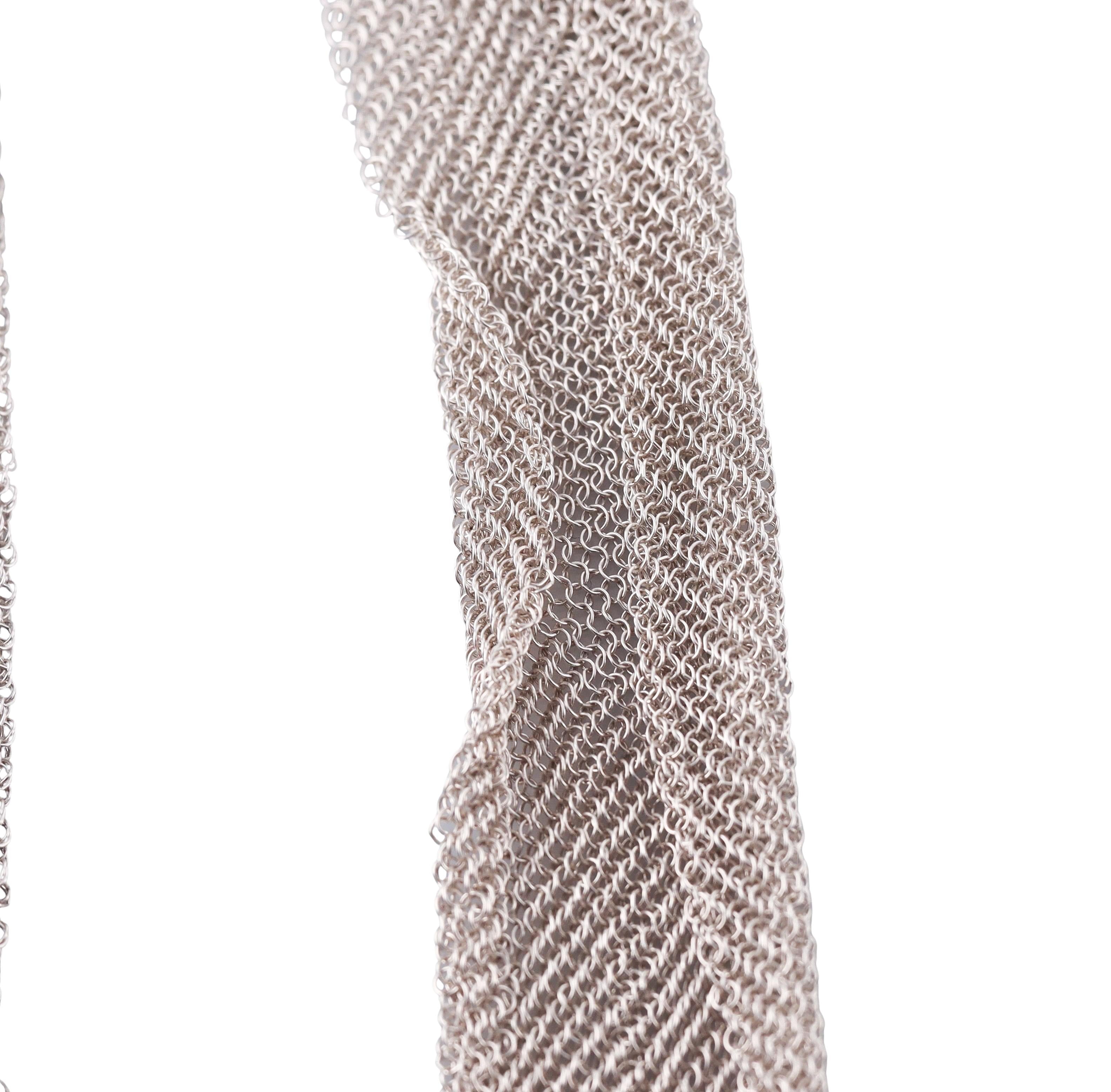 Tiffany & Co Elsa Peretti Silver Mesh Scarf Necklace