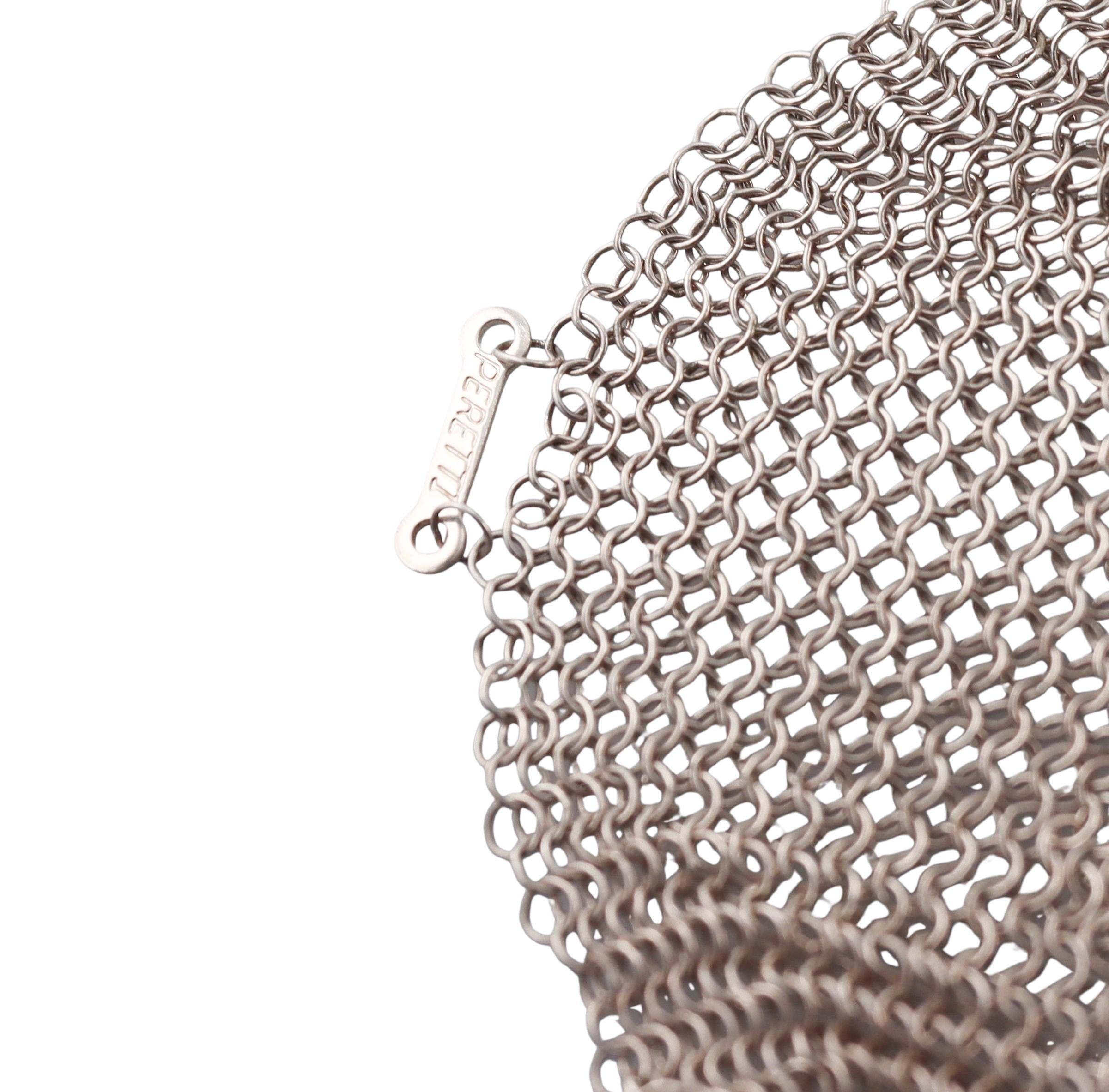 Tiffany & Co Elsa Peretti Silver Pearl Mesh Necklace