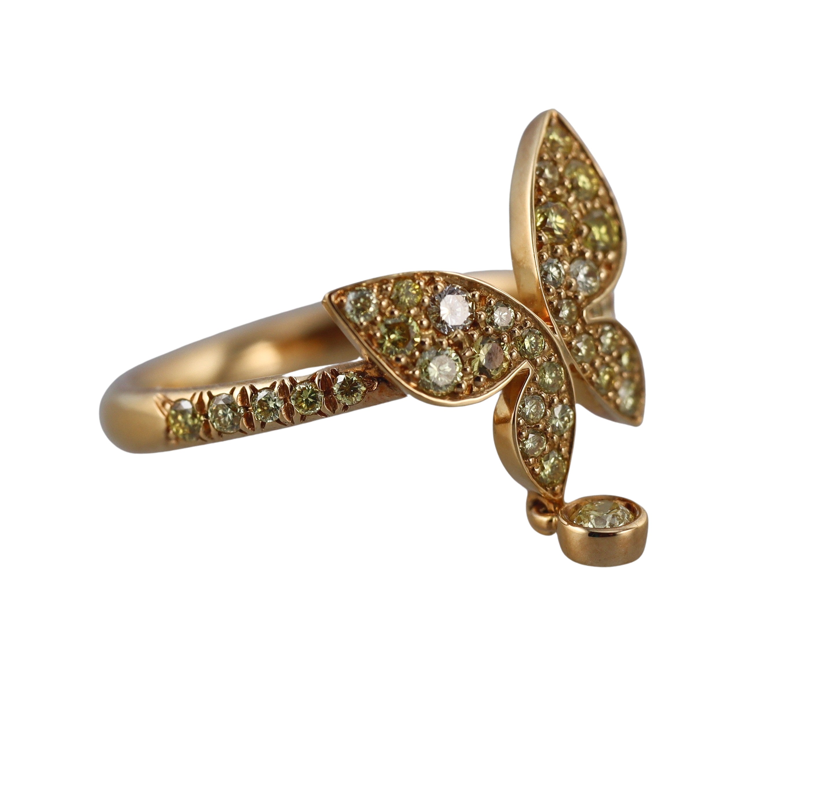 Mimi Milano Farfalla Yellow Diamond 18k Gold Butterfly Ring