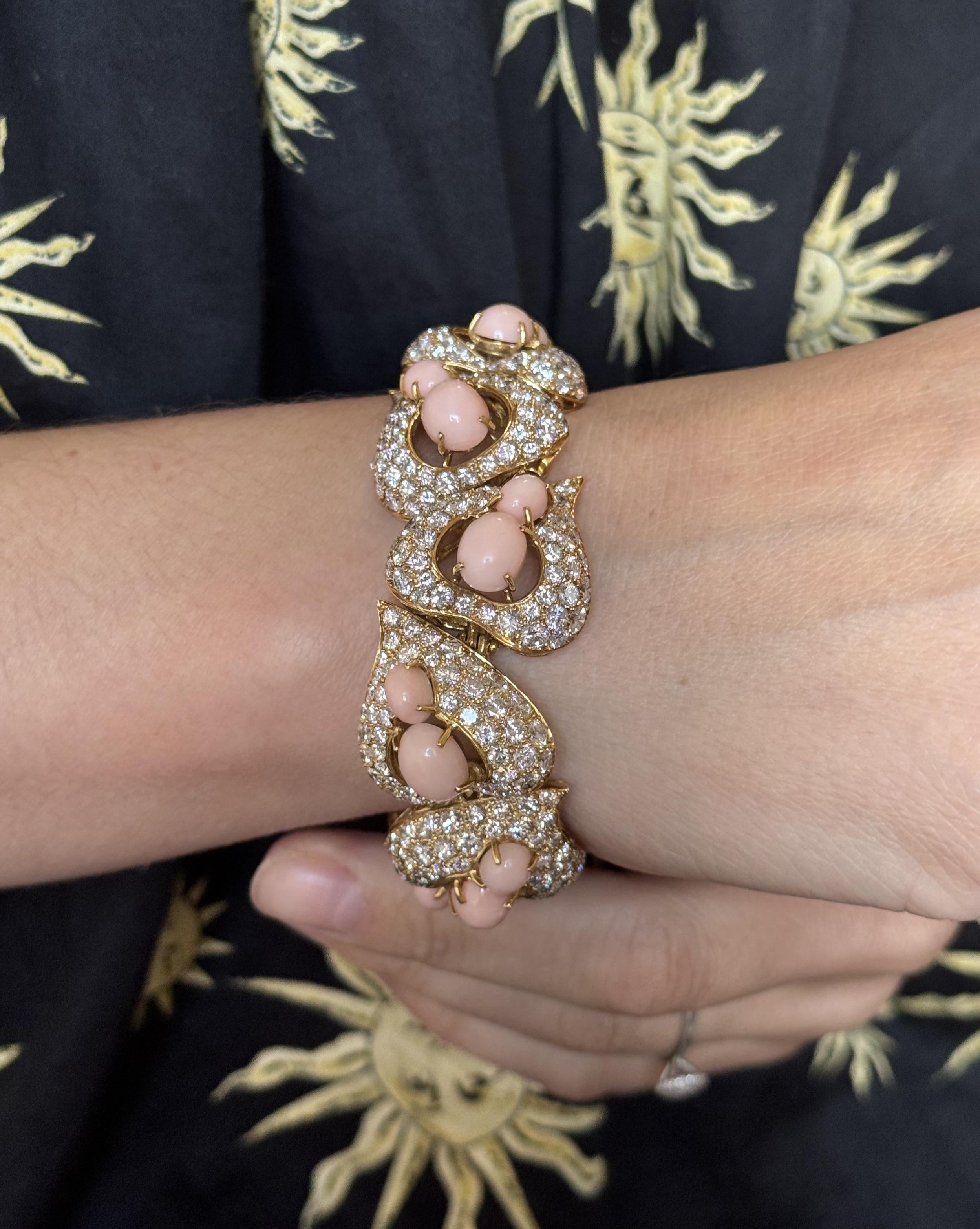 M. Gerard Coral 36 Carat Diamond Gold Bracelet
