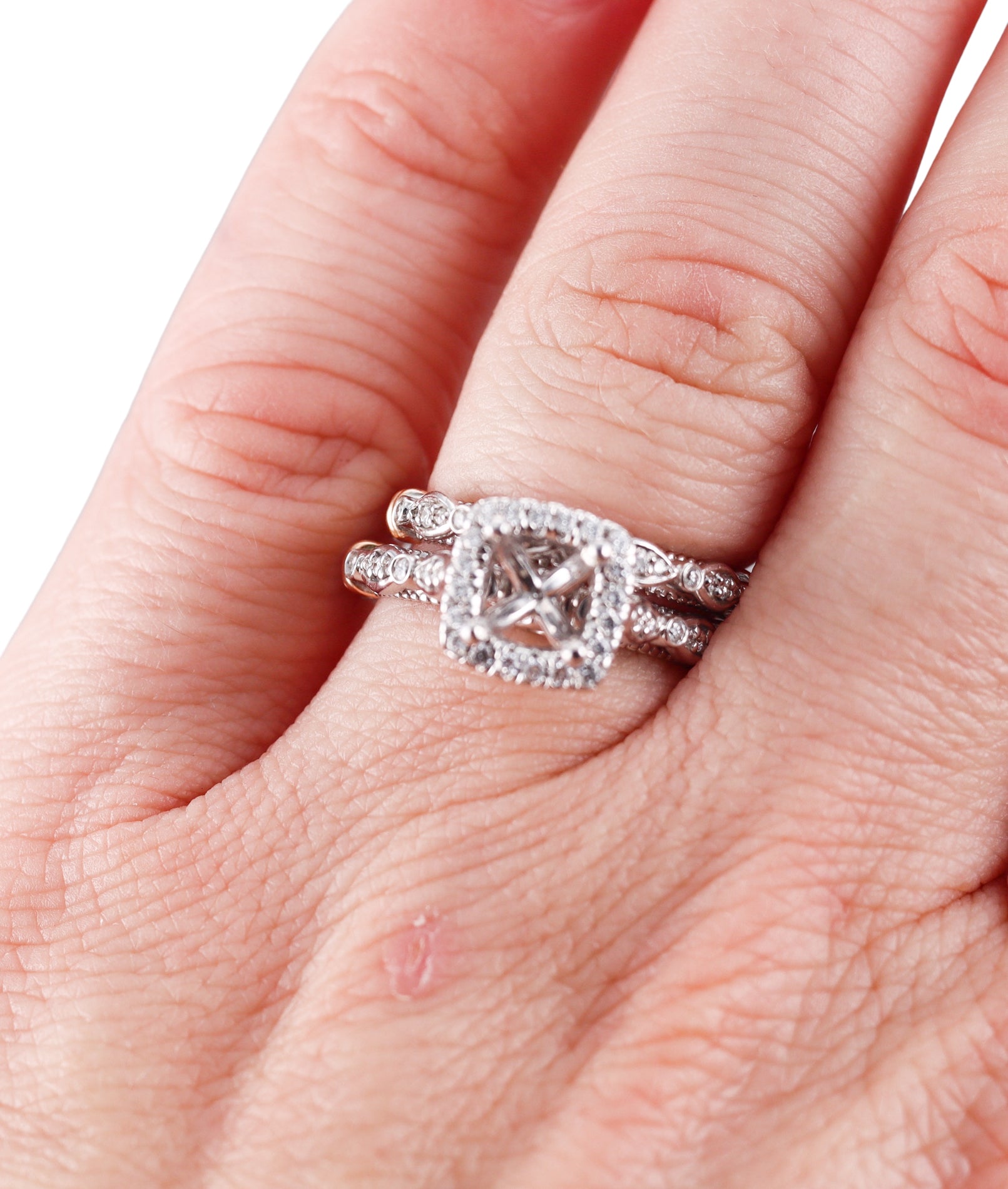 Verragio Parisian Gold Engagement Wedding Ring Setting Set