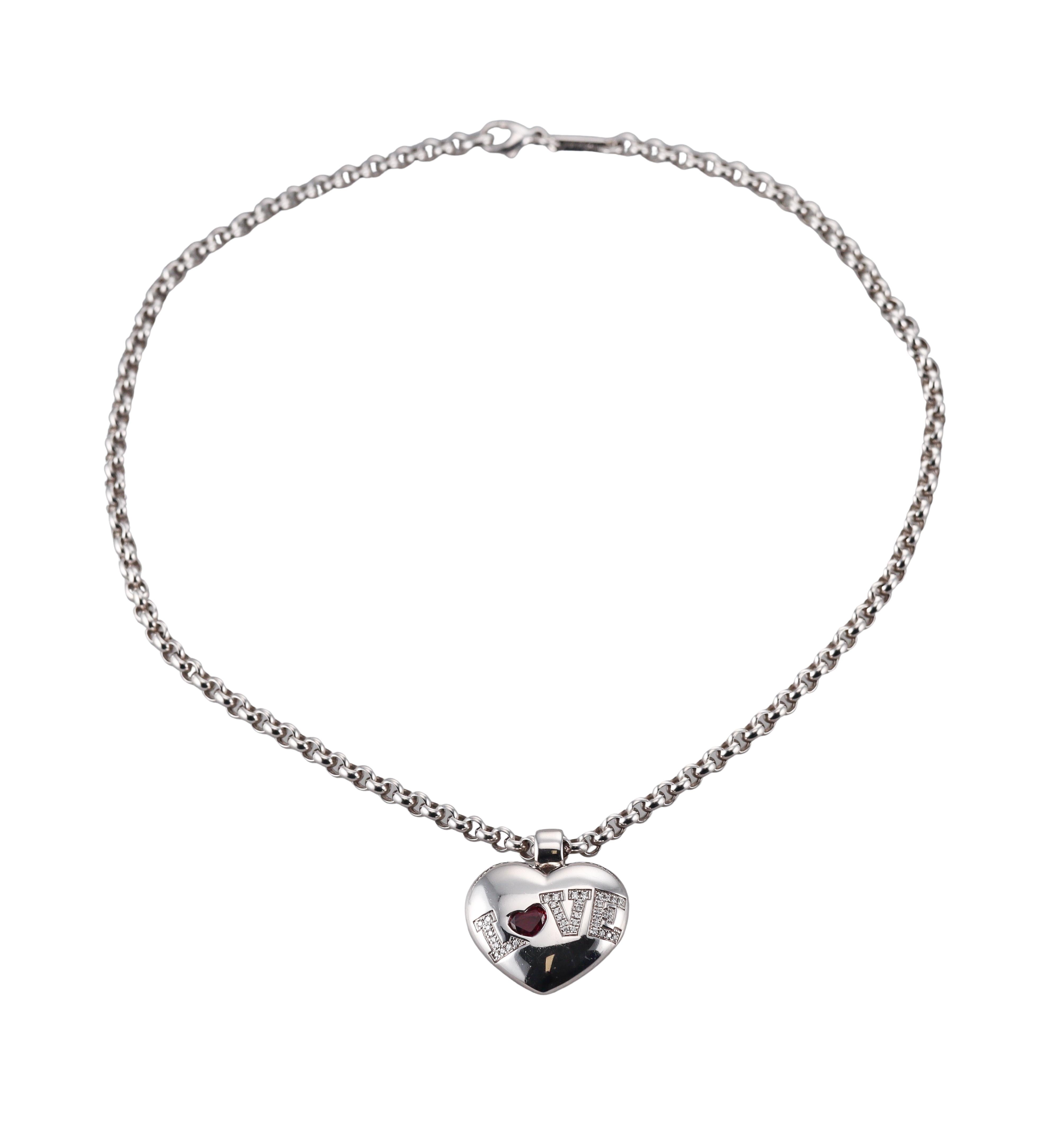 Chopard Love Ruby Heart Diamond Gold Pendant Necklace 79/2900/1
