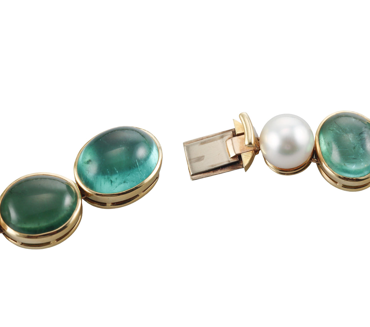 Leo de Vroomen Aquamarine Pearl Gold Necklace Earrings Bracelet Suite