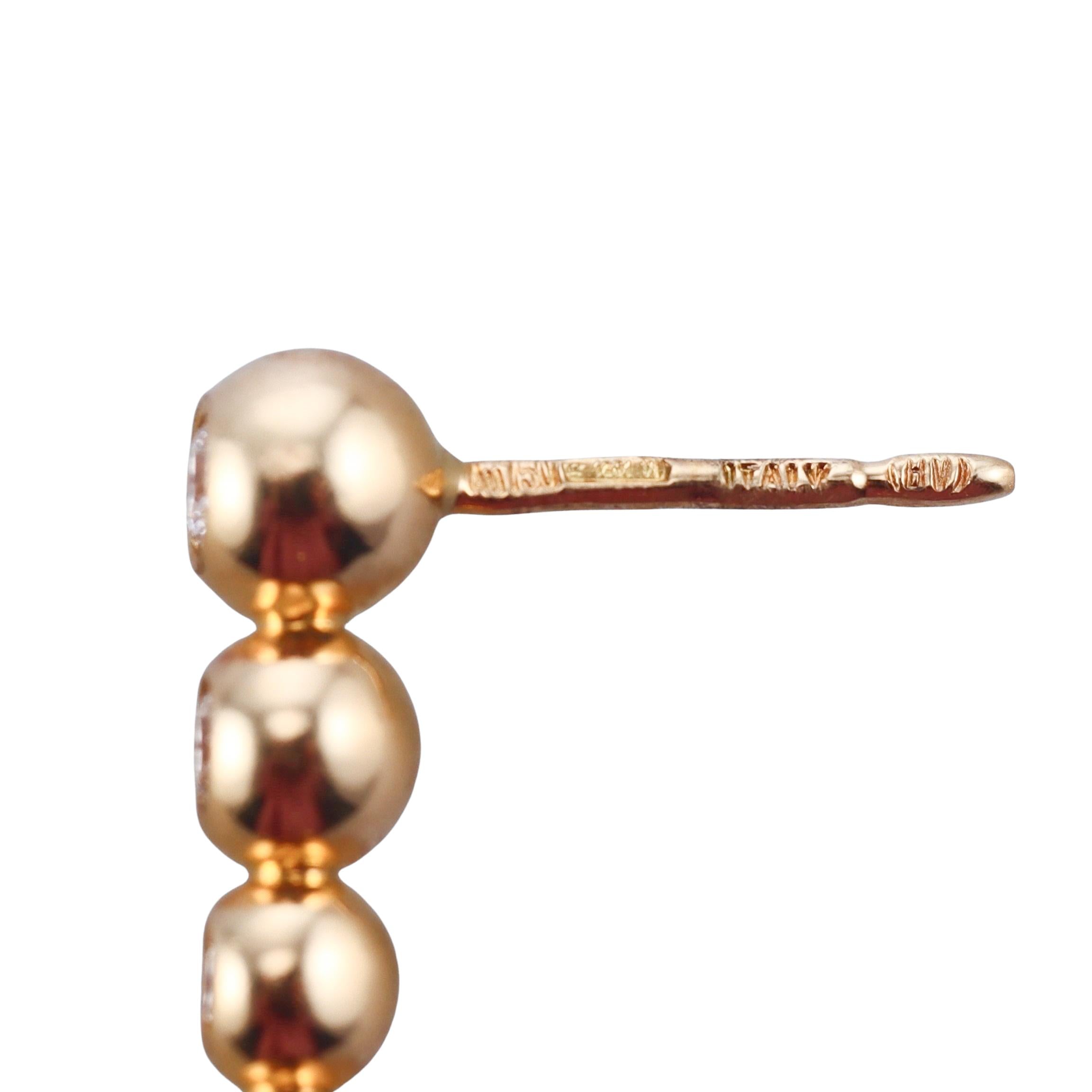 Bottega Veneta Sphere Diamond Gold Earrings