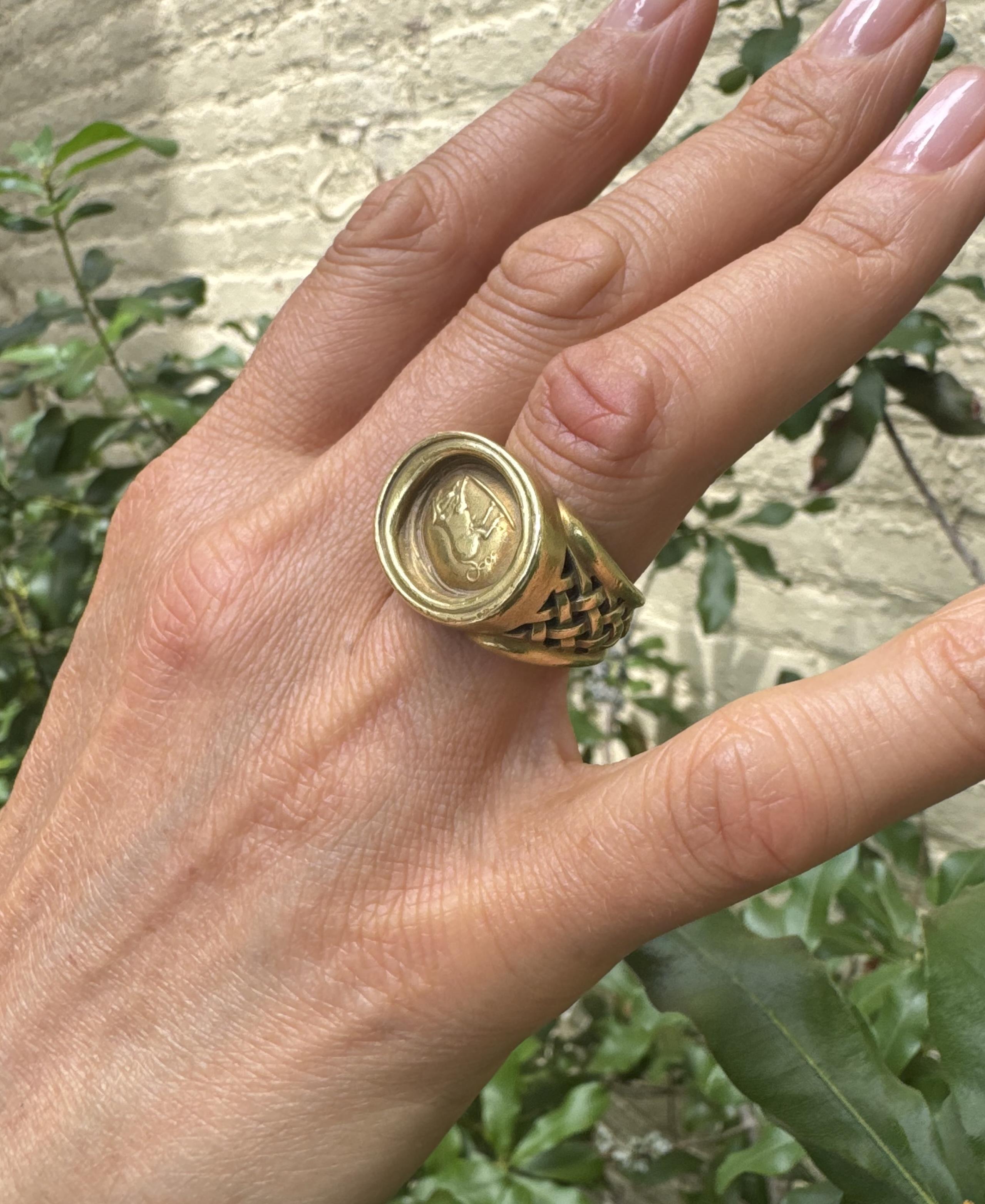 Kieselstein Cord Gold Signet Ring