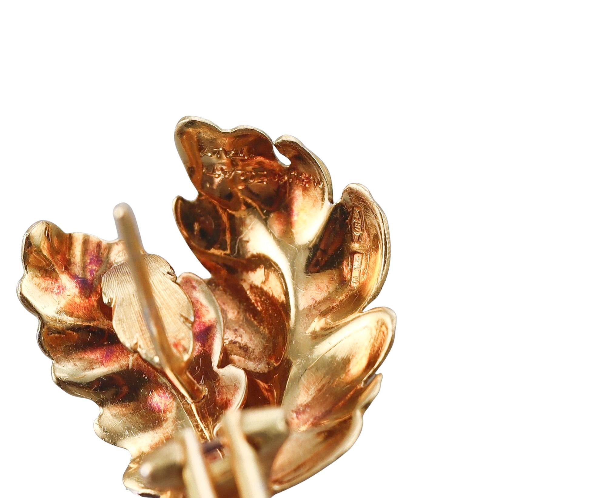 Mario Buccellati Diamond Gold Acorn Earrings
