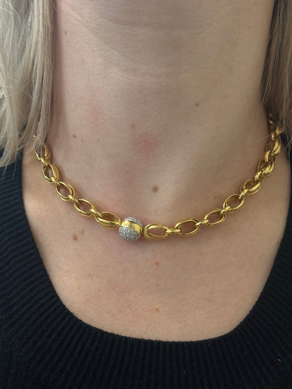 Valente Gold Diamond Link Necklace