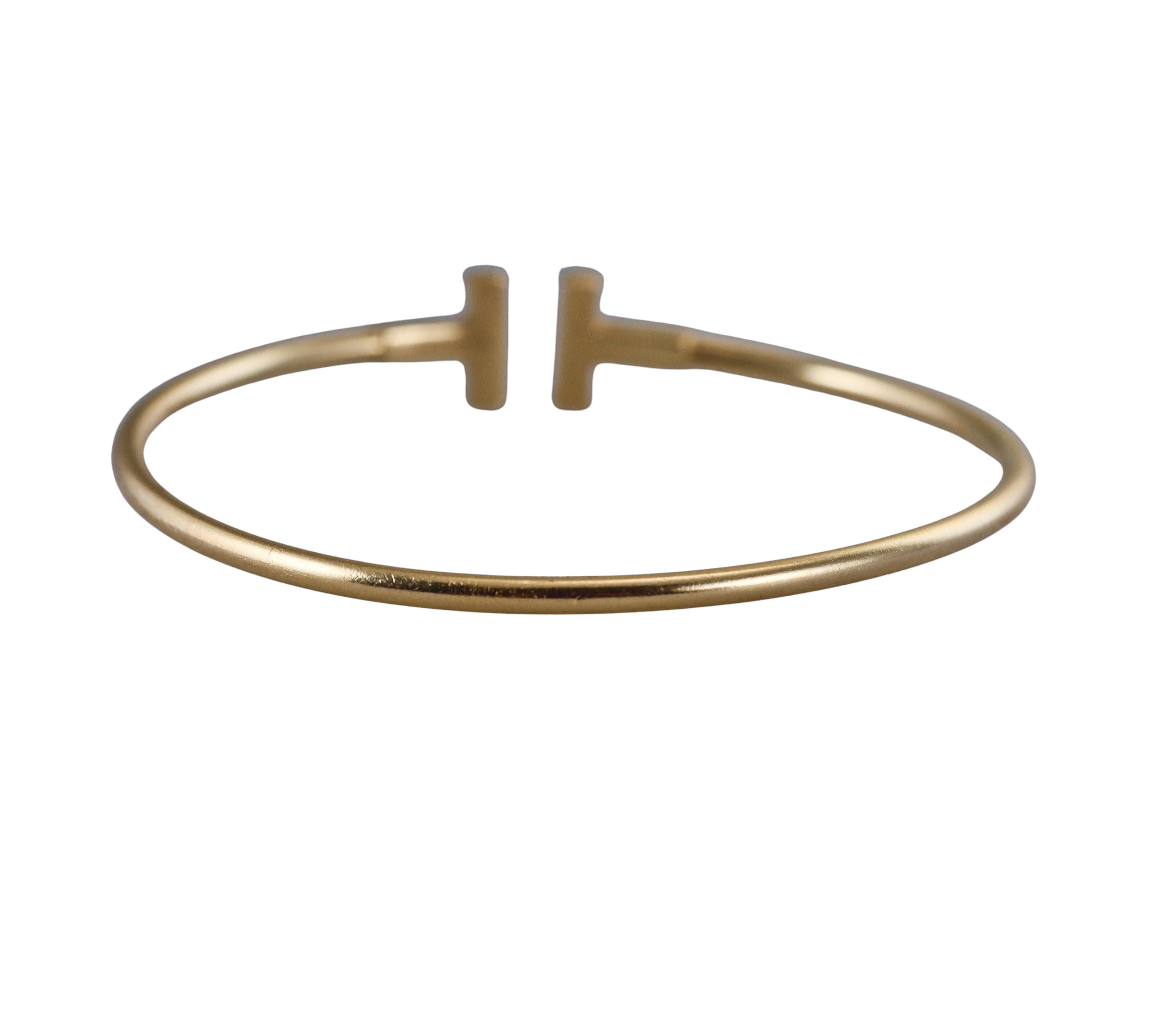 Tiffany & Co Diamond Yellow Gold T Wire Bracelet