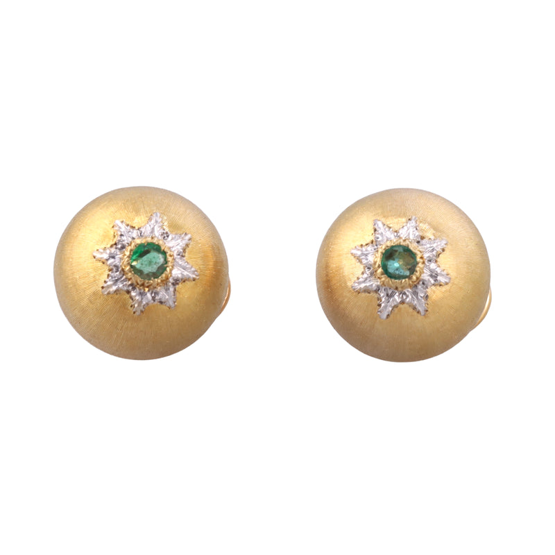 Buccellati Macri Emerald Gold Earrings