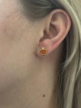 Chantecler Capri Gold Coral Diamond Stud Earrings