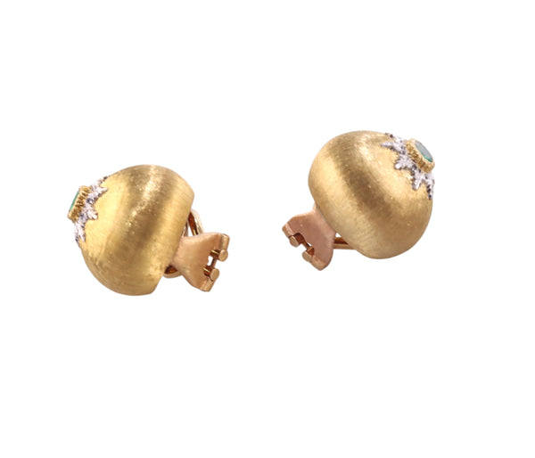 Buccellati Macri Emerald Gold Earrings