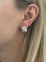 Faraone Gold 0.68ctw Diamond Oval Earrings