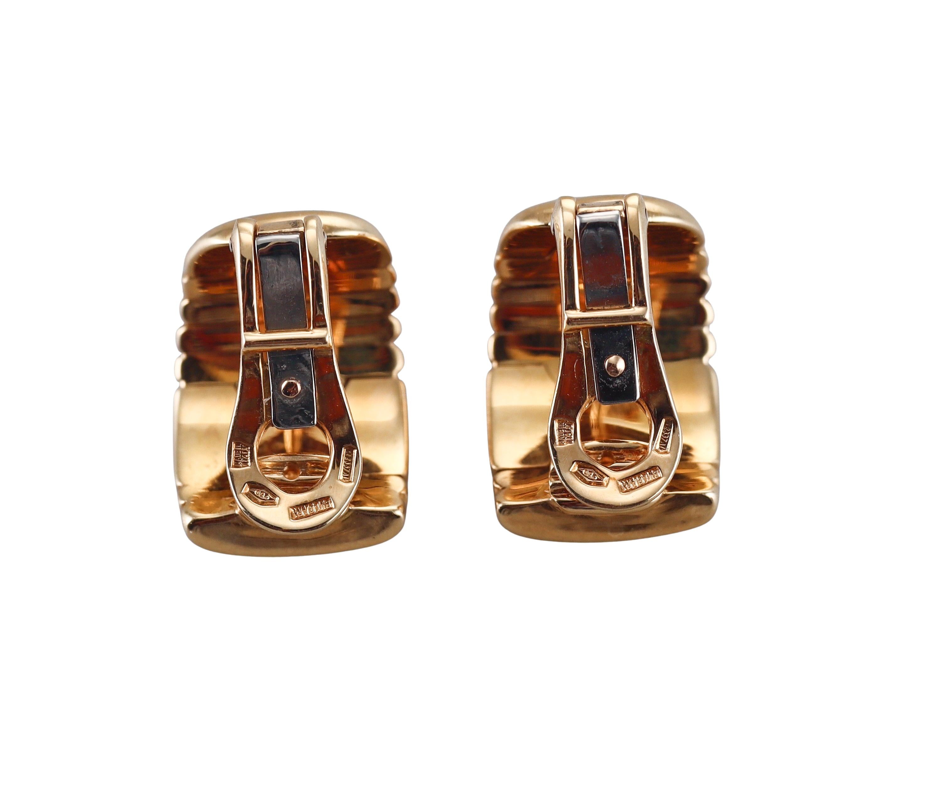 Bulgari Parentesi Diamond Gold Earrings