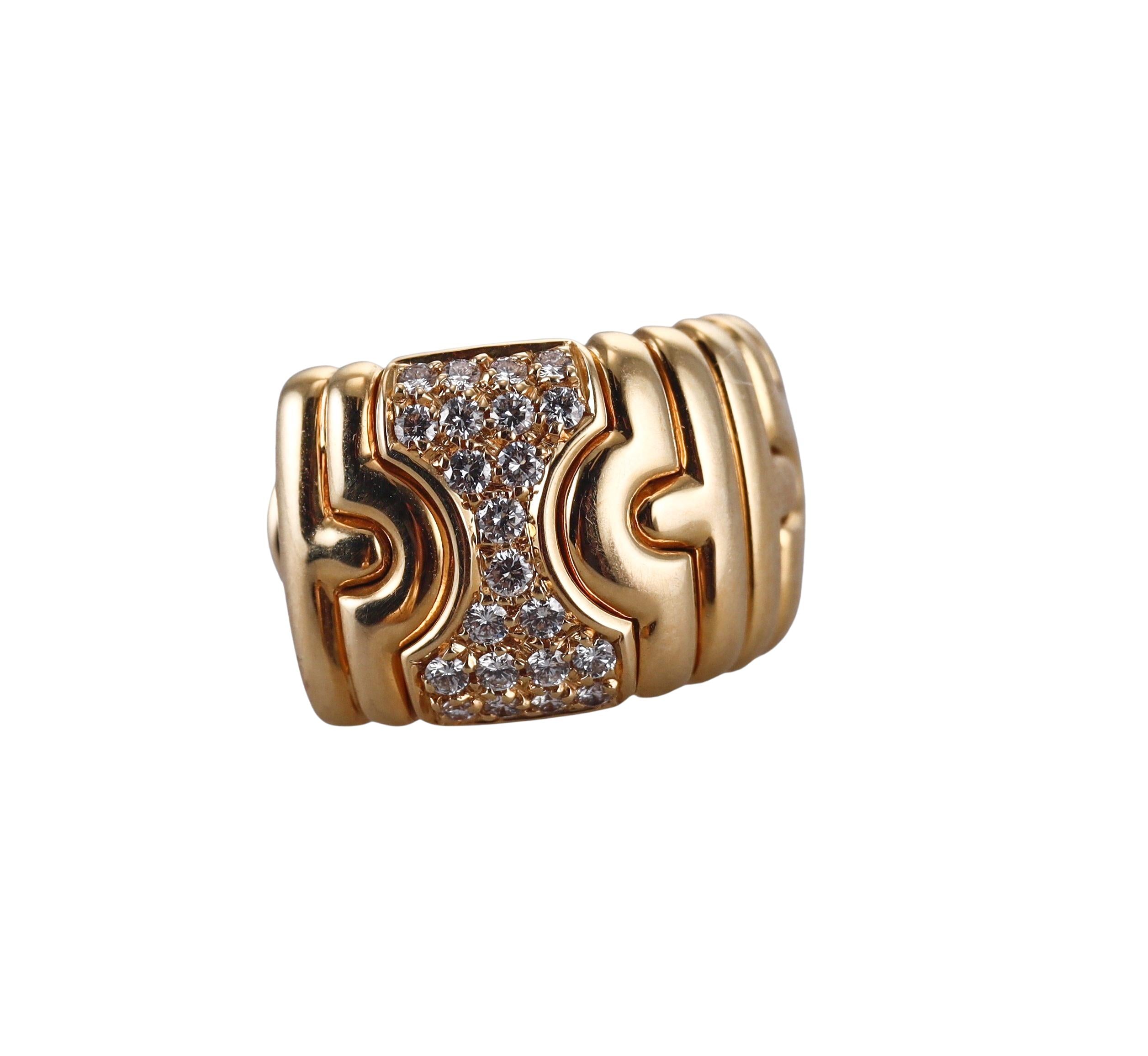 Bulgari Parentesi Diamond Gold Earrings